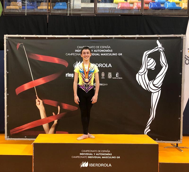 Ander Olcoz logra dos medallas en el Campeonato de Espa&ntilde;a Individual Masculino de Gimnasia R&iacute;tmica.